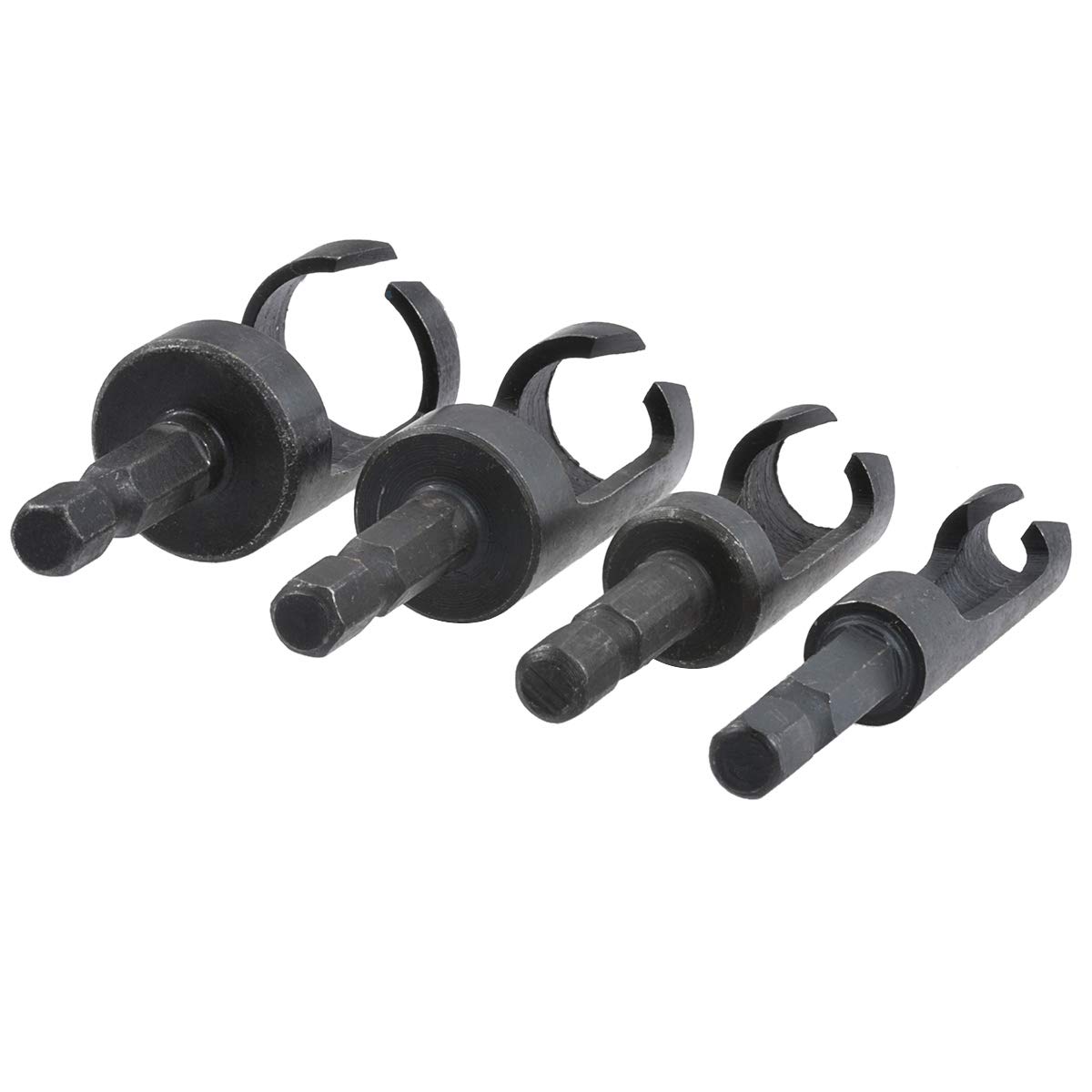 KATUR Plug Cutter Set 4PCS 1/4 Inch Hex Shank Plug Cutter Assortment Wooden Plug Drill with 6mm,10mm,13mm,16mm Diameter