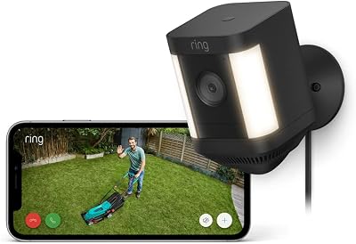 Ring Spotlight Cam Plus Plug-In Outdoor Security Camera 1080p Night Vision