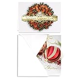 All that Sparkles Christmas Card Assortment - Set of 24 (2 designs) versed, foil embossed cards with white envelopes