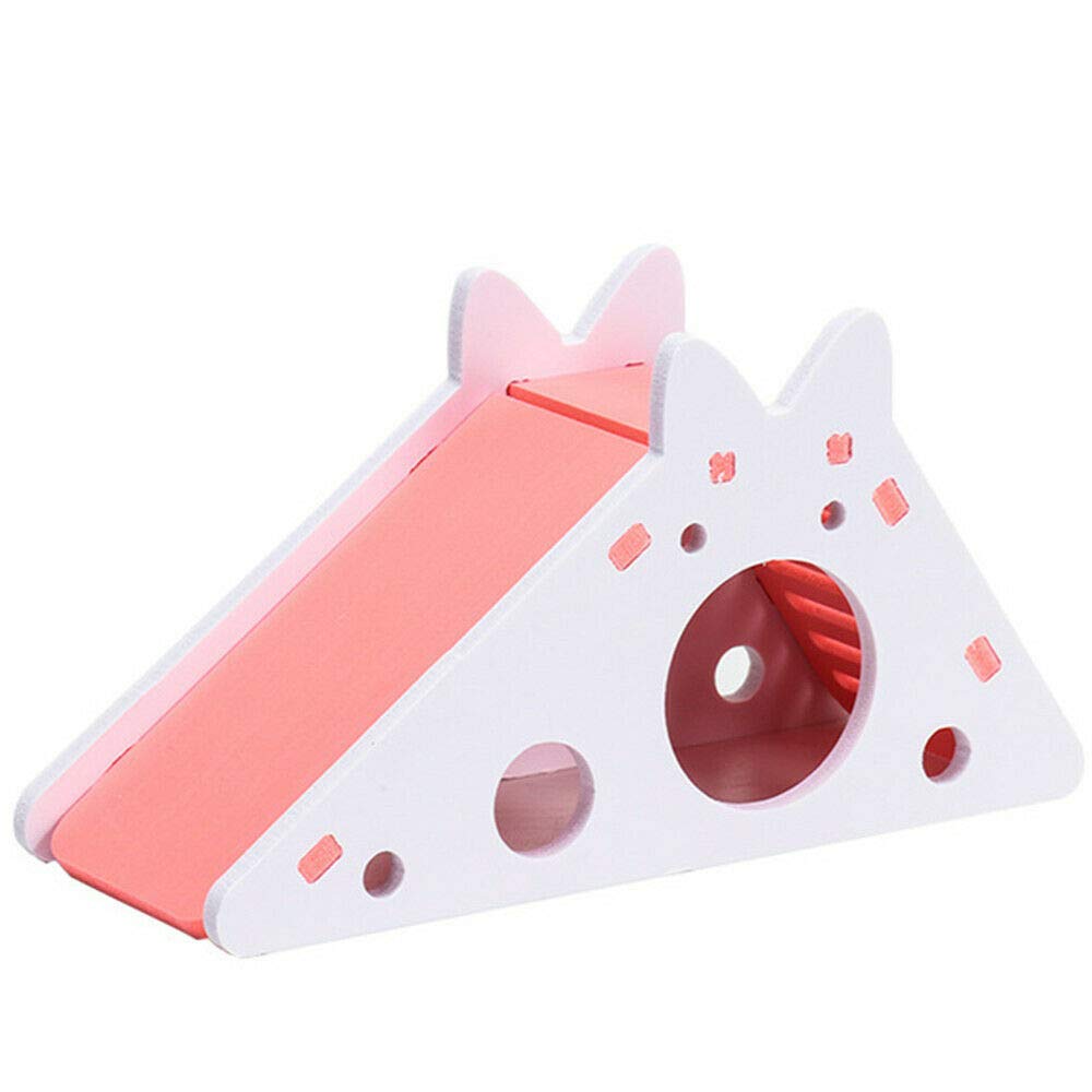 ZHANGTING Hamster House with Ladder and Slide, Odorless Non-Toxic Ecological Board Hideout Hut Rat Hideaway Exercise Toys for Small Animals