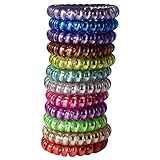 Bzybel 10 Pcs Colorful Telephone Wire Cord Elastic Head Tie Hair Band Hair TIes Ponytail Holders