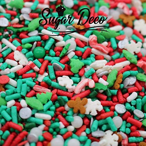 Ultimate Christmas Party Mix Sprinkles - 12 ounces assorted - Kosher Certified by Sugar Deco