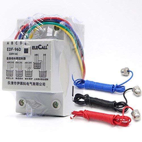 MASUNN DF96D AC220V 5A Din Rail Mount Float Switch Auto Water Level Controller with 3 Probes