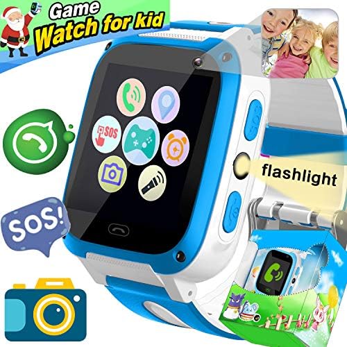 [2019 New Upgrade] Kids Game Smart Watch Phone, Holiday Birthday Gifts Girls Boys SIM 2 Way Call SOS Smart Watch for Kids with 9 Puzzle Game Camera 1.54'' Alarm Timer Electronic Learning Toys