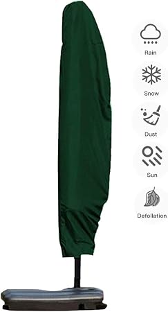 Amazon Com Skyfiree Green Patio Offset Umbrella Cover 9 To 13 Ft Cantilever Umbrella Cover Outdoor Banana Parasol Covers Waterproof Breathable Market Umbrellas Cover With Zipper Garden Outdoor