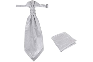 Epoint Cravat Necktie For Party Silk Pretied Ascot Cravat Tie 12 Inch Clip-On Adjustable