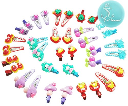 Rimobul 40 Pcs/ 20 Pairs Small Kids Girls Hair Clips Hairpin Barrette Clips, Assorted Colors ( Assorted style )