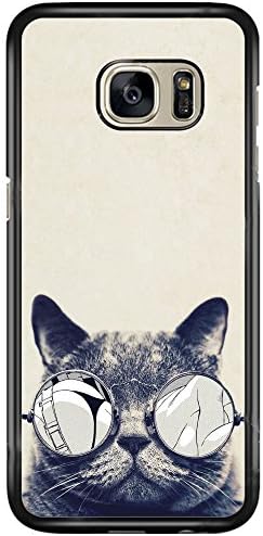 Generic Galaxy S7 Case Edge Cool Cat With Glass [Shock Absorption] Case Cover for Samsung Galaxy S7 Edge