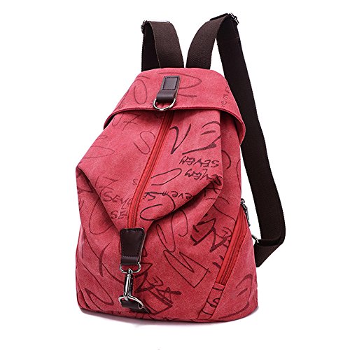 image for MiCoolker Canvas Backpack Sports Shoulders Bag Classic Vintage Student