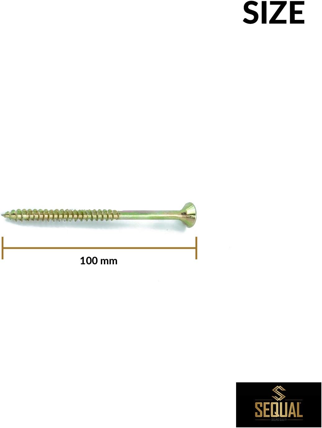 SEQUAL® Box of 100 High Performance Multi Use Wood Screws Super Drive Professional and Home Use with Free Bit (6 x 100mm) - Image 4
