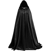BPURB Witch Cloak Halloween Hooded Big Cape Queen King Robe Outfit Medieval Costume