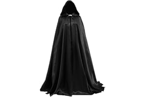 BPURB Witch Cloak Halloween Hooded Big Cape Queen King Robe Outfit Medieval Costume