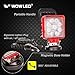 WFPOWER Magnetic Work Light, Magnet Base Mount Bracket, Cigarette Lighter Powered, LED Work Light, 27W Portable Flood Beam Lamp for Truck Tractor Trailer SUV Off-Road Emergency Repairs (Square Red)
