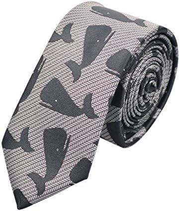 Alizeebridal Men's Pattern Shark Casual Necktie (Silver)