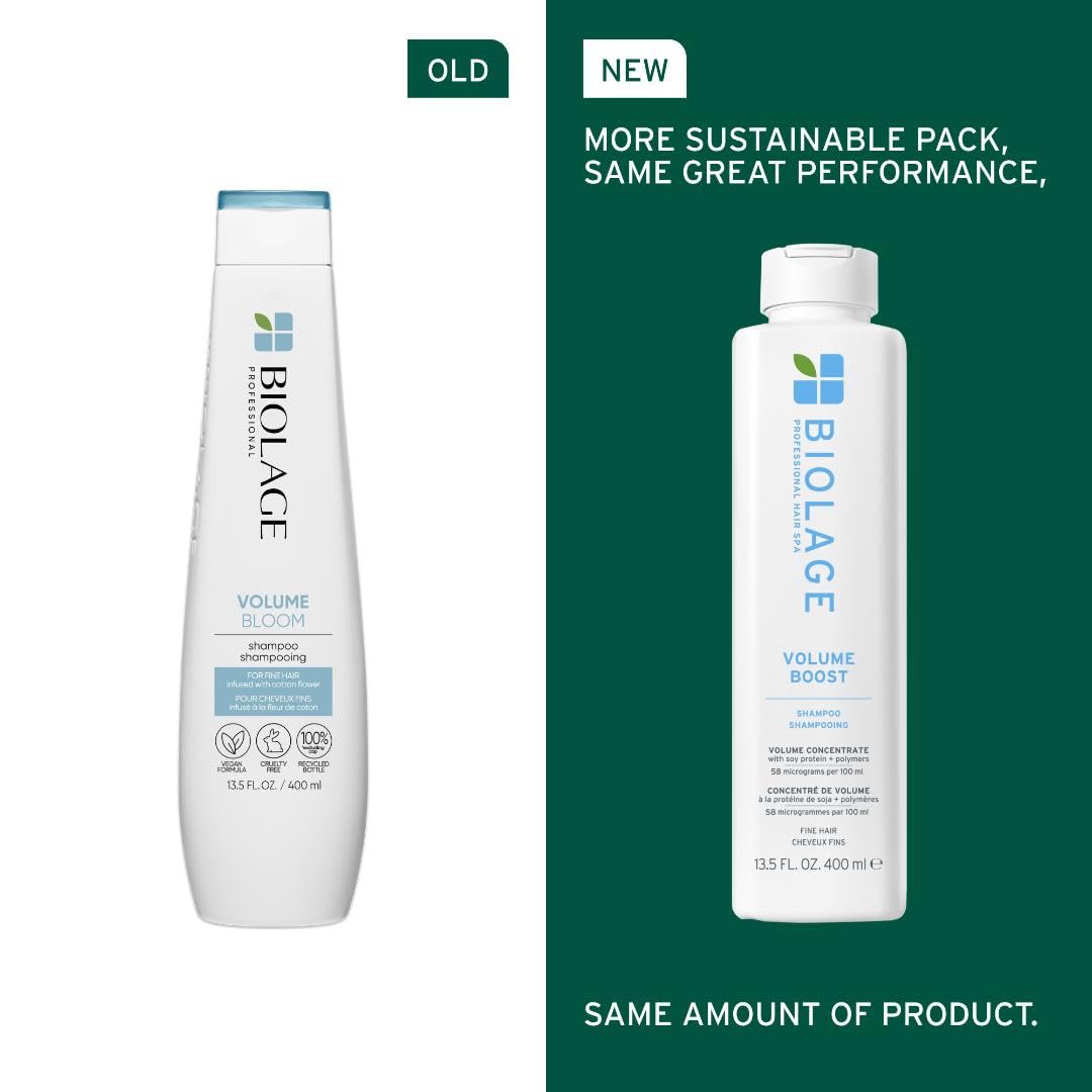 Biolage Volume Boost Shampoo - Long-Lasting Volume, Gently Cleanses, For Fine Hair, Soy Protein & Polymers, Vegan, Paraben-Free