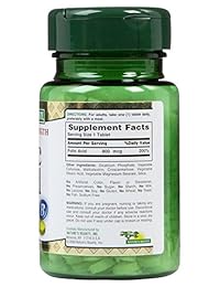 De la Naturaleza Bounty ácido fólico 800 mcg pestañas, 250 ct