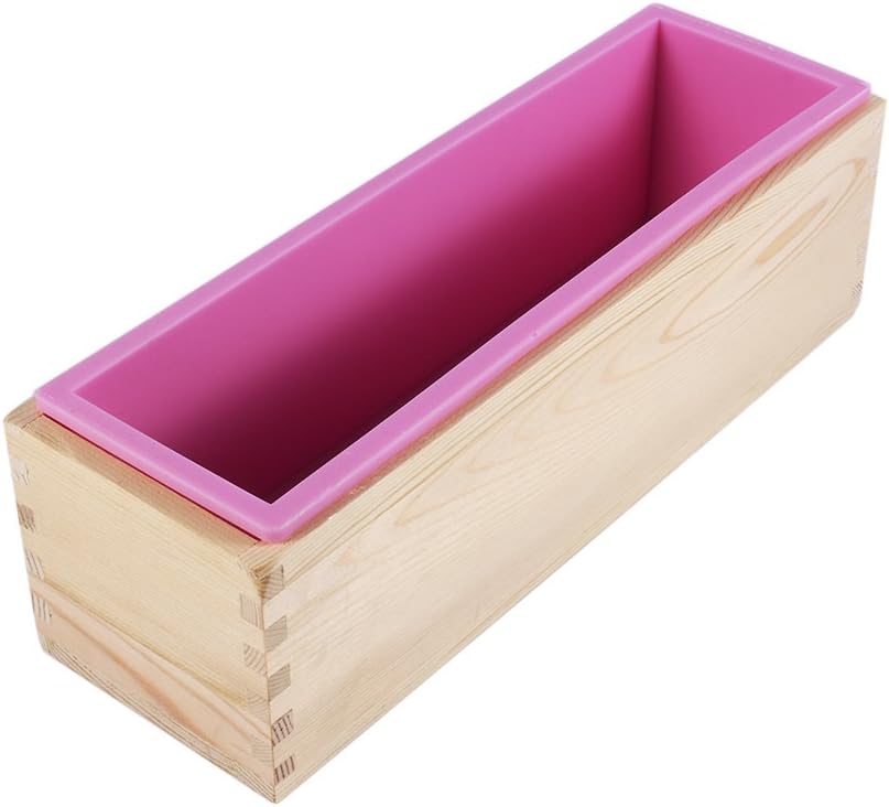 Rectangle Silicone Liner Soap Mould Wooden Box DIY Making Tool Bake