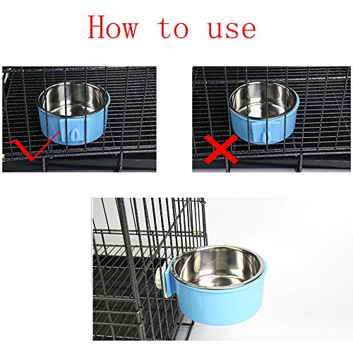 Crate Dog Bowl Removable Stainless Steel Water Food Feeder Bowls Cage