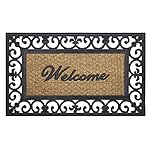 Achim Home Furnishings WRM1830FL6 Fleur De Lis Wrought Iron Rubber Door Mat, 18 by 30"