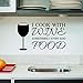 Binmer(TM) DIY Funny Art Kitchen Utensils Cutlery Wine Wall Stickers Vinyl Home Decor