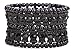 YACQ Jewelry Multilayer Crystal Stretch Sleeve Cuff Bracelet for Women Gold Silver Black Color 2 Row