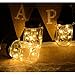 Abkshine 3 Pack Solar Mason Jar Light Lid Insert, 10 LED Warm White Solar Powered Table Deck Lamp LED Firefly Fairy Lights for Wedding Christmas Holiday Party Decor(Jars Not Included)