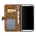 Galaxy Note 8 Case, Ranyi [Retro Leather Wallet] [Card Slots/Holder] [Kickstand Feature] Luxury Flip Retro Style Premium Leather Magnetic Wallet Case for Samsung Galaxy Note 8 (2017), brown