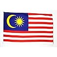 AZ FLAG - Malaysia Flag - 2x3 Ft - 100D Polyester Malaysian Banner with Two Metal Grommets - Fade Resistant - Vivid Colors - 2' x 3' Feet - 90x60 Cm