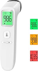 No-Touch Thermometer for Adults and Kids, Accurate Digital Baby Thermometer, Fever Alarm & Silent Mode, 2 in 1 Forehead & Obj