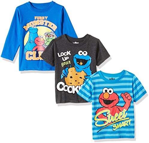 Sesame StreetBaby Boys' Elmo and Cookie Monster 3 Pack Tees