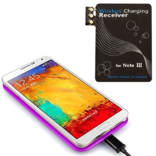 Mallom(TM) 1 Set Qi Wireless Charging Pad+receiver Kit for Samsung Galaxy Note 3 N9000 (Purple)