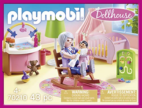 PLAYMOBIL Dollhouse 70210 Babyzimmer mit Babybett und Figuren, ab 4 Jahren – Bild 4