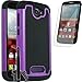 COVRWARE Alcatel OneTouch Fierce 2 / Pop Icon A564C, 3 in 1 Bundle - Armor Defender Series Protective Case [Free HD Film & Aluminum Sensitive Cap Stylus Pen] - Purple