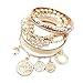 DOINSHOP New Useful Cute Nice Korean Style Girls Exquisite Coin Pearl Hollow Bracelet Jewelry (White)