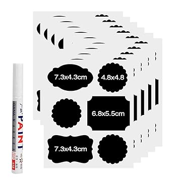 Amazon Com Chalkboard Labels With White Chalk Marker Tuscom