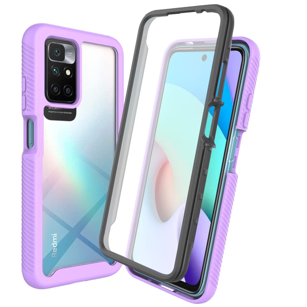 XINNI Case for Xiaomi Redmi 10 2022, 360 Degree Shockproof Protective All-Round Protection with Built-in Screen Protector, Robust Bumper Outdoor Cover, Light Purple โ image 1