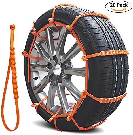 Snow Chains, Anti-skid Tire Chains Anti Slip Snow Tire Chains for Cars and SUVs Anti-slip Chain 20PCS