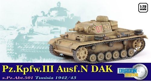 501st Heavy Tank Battalion Tunisia 1942/43 (painted) 1/72 Dragon Armor WW.II German Panzer III N-type DAK (japan import) by Dragon Armour