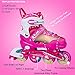 Woolitime Sports Adjustable Blades Roller Skates for Girls and Kids with Featuring All Illuminating Wheels, Safe and Durable Inline Skates, Fashionable Roller Skates for Women, Youth and Adults