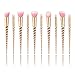 10 Pcs Multicolor Premium Silky Soft Synthetic Bristles Makeup Brushes Set Colorful Unicorn Foundation Eyebrow Eyeliner Eye-shadow Brush Cosmetic Conceler Brushes Kit Tool (Gold)