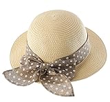 Connectyle Kids Summer Straw Hat Bowknot Beach Sun Protection Hats for Girls