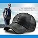 YOYEAH Classic Plain Adjustable Leather Baseball Cap Sports Outdoor Panel Hat For Men Women Light Brown-1