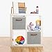 MaidMAX Cloth Storage Bins Cubes Baskets Containers with Wooden Handles for Home Closet Bedroom Drawers Organizers, Foldable, Gray Chevron, Set of 6