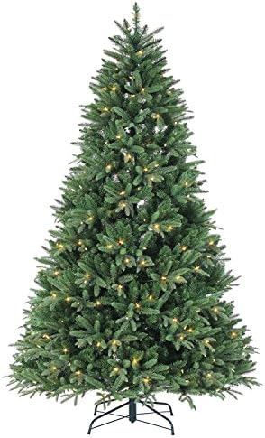 Sterling Tree Company 7.5' Natural Cut LED Color Changing Dakota Pine Artificial Christmas Tree 90" L x 55" W x 90" H