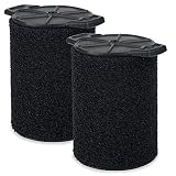 WORKSHOP Wet Vac Filters WS24200F2 Foam Filter For Wet Dry Vacuum Cleaner (2 Pack Wet Application Foam Filters) For WORKSHOP 5-Gallon To 16-Gallon Shop Vacuum Cleaners