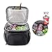 F40C4TMP Lunch Cooler Bag, 9L (10 Cans) Insulated Lunch Bag for Men Work, Black Lunch Box Heavy Duty with Shoulder Strap, Soft Small Cooler Freezable for Women