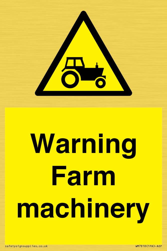 Warning Farm machinery Sign - 100x150mm - A6P
