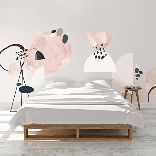 UrbanWalls 117PCS Wall Stickers, Vinyl Self-adhesive Wall Decal Wallpaper Home Décor - Removable and Water Resistant for Bedroom,Living Room: Blush Abstract Art with Pink, blue, beige