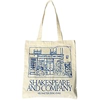 Aidou Female Shakespeare and Company Canvas Shoulder Bag Simple File Shopping Handbag