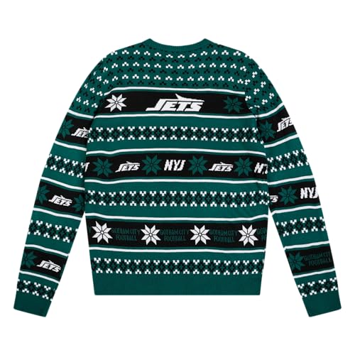 FOCO Mens NFL Big Logo Ugly Sweater, Team Color, M